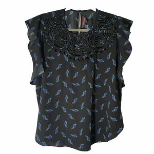 Anthropologie Parrot Blouse by Ranna Gill